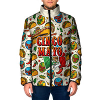 Cinco De Mayo Padded Jacket Lucha Libre Wrestler - Pop Art Comic Style Mexican Fiesta Taco