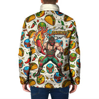 Cinco De Mayo Padded Jacket Lucha Libre Wrestler - Pop Art Comic Style Mexican Fiesta Taco