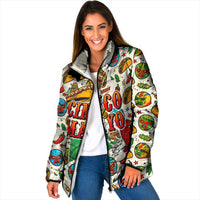 Cinco De Mayo Padded Jacket Lucha Libre Wrestler - Pop Art Comic Style Mexican Fiesta Taco