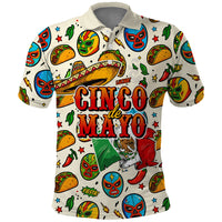 Cinco De Mayo Polo Shirt Lucha Libre Wrestler - Pop Art Comic Style Mexican Fiesta Taco