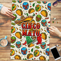 Cinco De Mayo Puzzle Lucha Libre Wrestler - Pop Art Comic Style Mexican Fiesta Taco