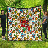 Cinco De Mayo Quilt Lucha Libre Wrestler - Pop Art Comic Style Mexican Fiesta Taco
