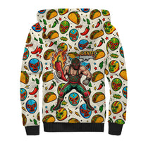 Cinco De Mayo Sherpa Hoodie Lucha Libre Wrestler - Pop Art Comic Style Mexican Fiesta Taco