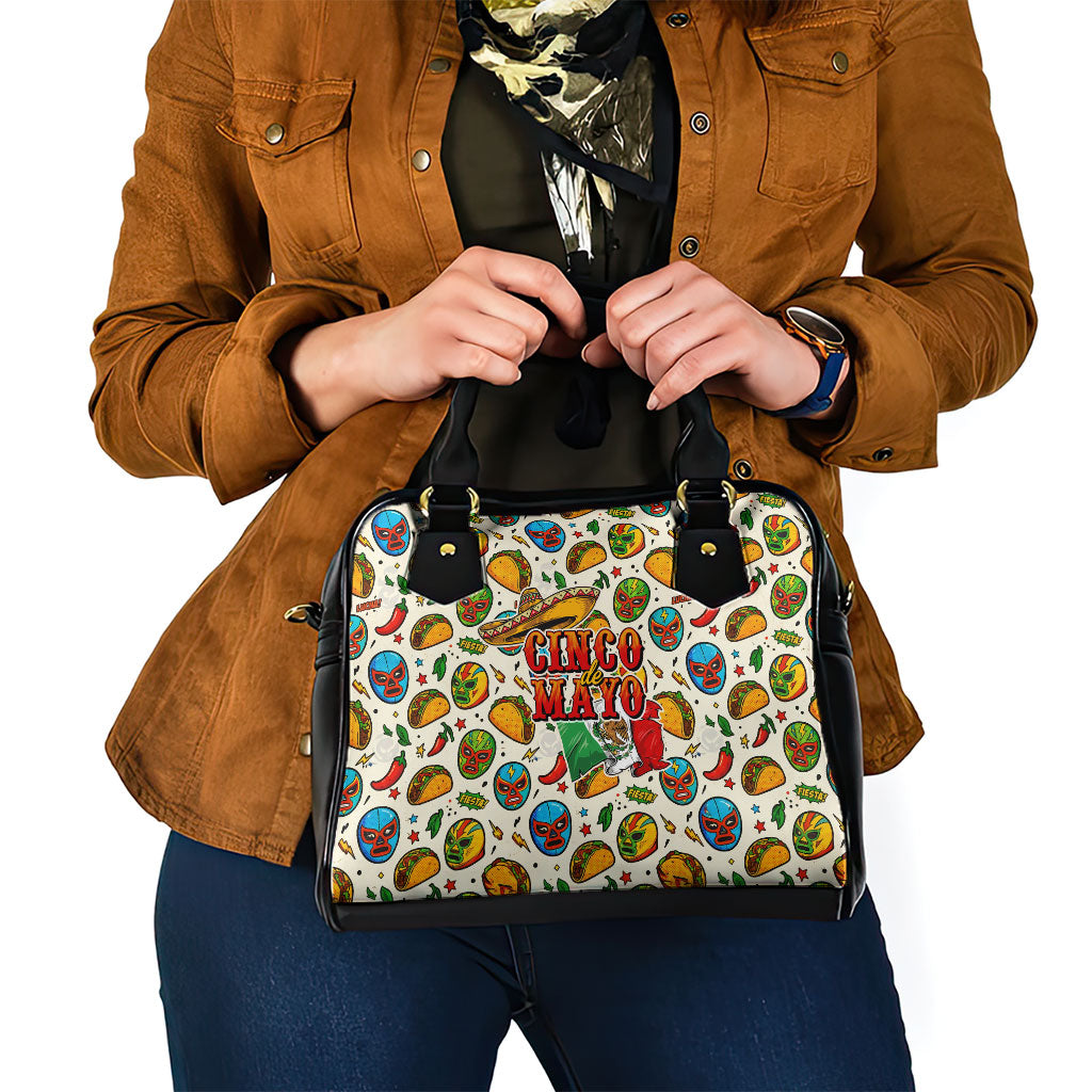 Cinco De Mayo Shoulder Handbag Lucha Libre Wrestler - Pop Art Comic Style Mexican Fiesta Taco