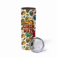 Cinco De Mayo Skinny Tumbler Lucha Libre Wrestler - Pop Art Comic Style Mexican Fiesta Taco