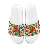 Cinco De Mayo Slide Sandals Lucha Libre Wrestler - Pop Art Comic Style Mexican Fiesta Taco