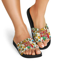 Cinco De Mayo Slide Sandals Lucha Libre Wrestler - Pop Art Comic Style Mexican Fiesta Taco