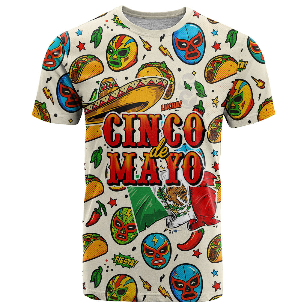 Cinco De Mayo T Shirt Lucha Libre Wrestler - Pop Art Comic Style Mexican Fiesta Taco