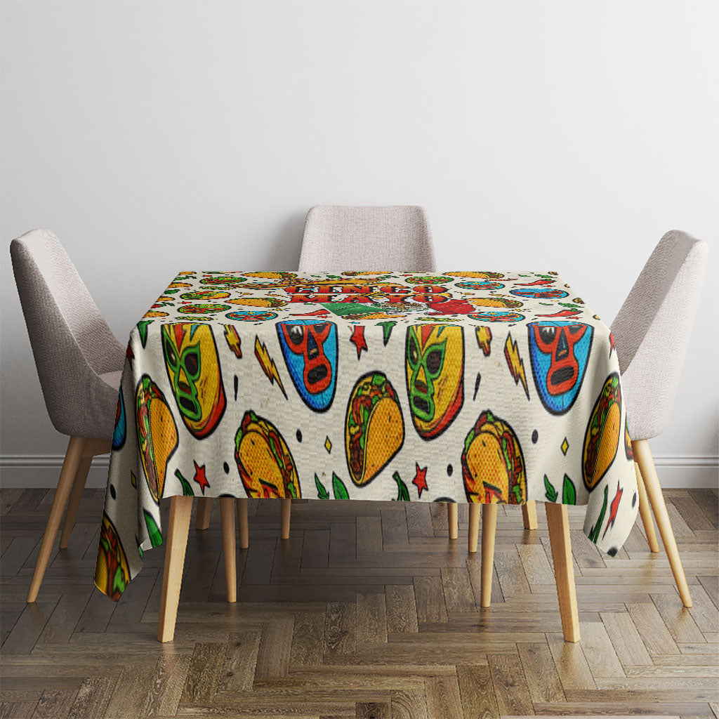 Cinco De Mayo Tablecloth Lucha Libre Wrestler - Pop Art Comic Style Mexican Fiesta Taco