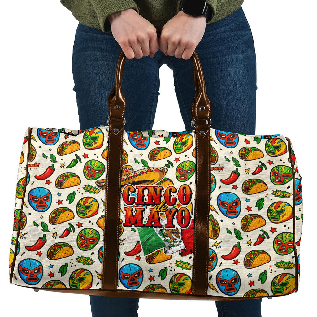 Cinco De Mayo Travel Bag Lucha Libre Wrestler - Pop Art Comic Style Mexican Fiesta Taco