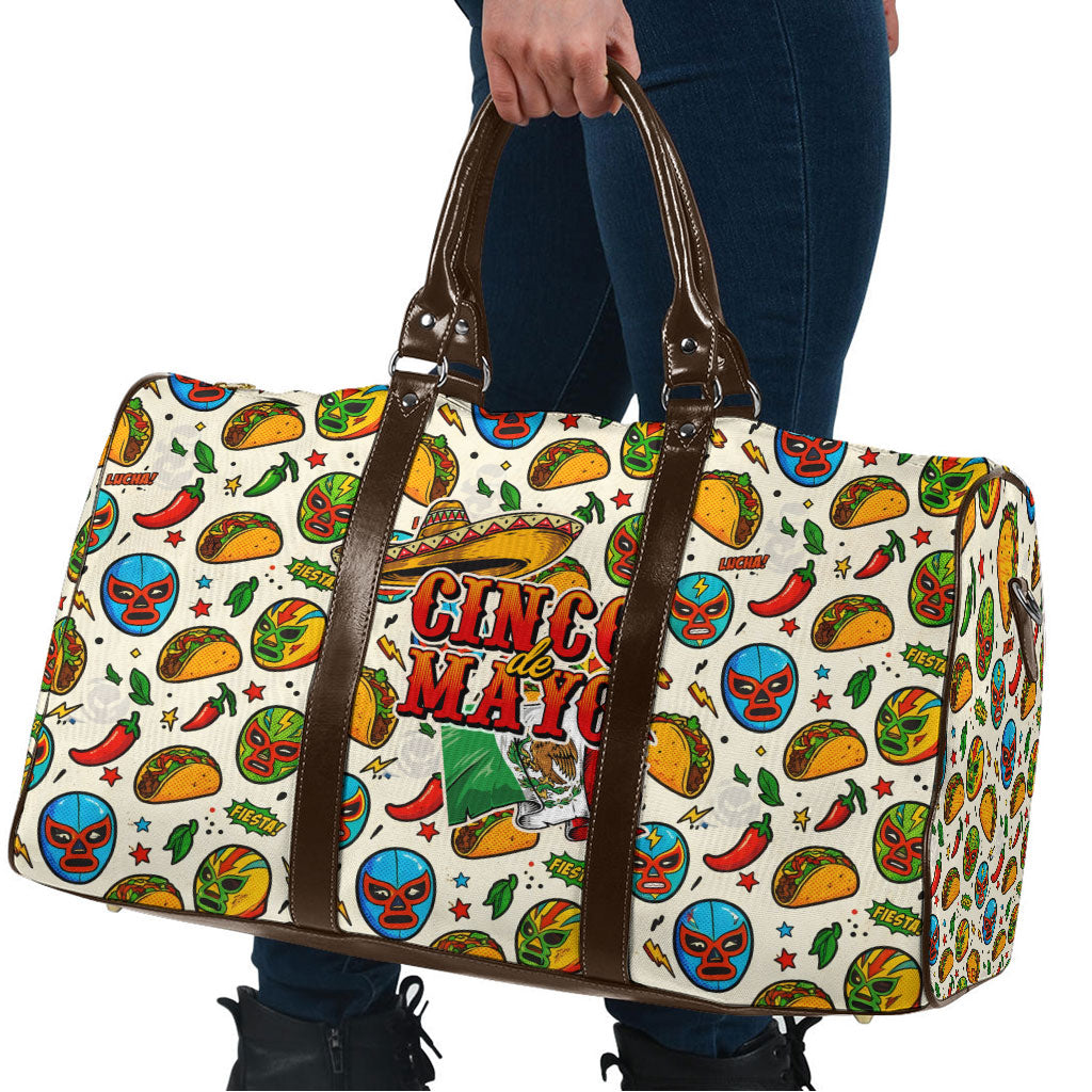 Cinco De Mayo Travel Bag Lucha Libre Wrestler - Pop Art Comic Style Mexican Fiesta Taco
