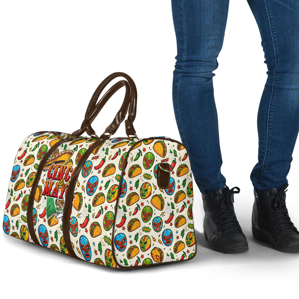 Cinco De Mayo Travel Bag Lucha Libre Wrestler - Pop Art Comic Style Mexican Fiesta Taco