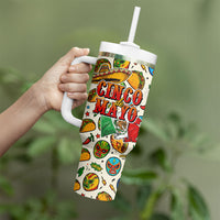 Cinco De Mayo Tumbler With Handle Lucha Libre Wrestler - Pop Art Comic Style Mexican Fiesta Taco