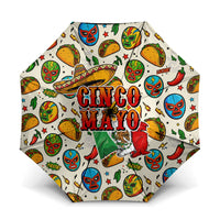 Cinco De Mayo Umbrella Lucha Libre Wrestler - Pop Art Comic Style Mexican Fiesta Taco