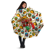 Cinco De Mayo Umbrella Lucha Libre Wrestler - Pop Art Comic Style Mexican Fiesta Taco