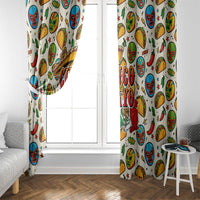 Cinco De Mayo Window Curtain Lucha Libre Wrestler - Pop Art Comic Style Mexican Fiesta Taco