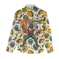 Cinco De Mayo Women Casual Shirt Lucha Libre Wrestler - Pop Art Comic Style Mexican Fiesta Taco