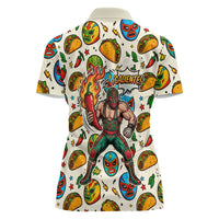 Cinco De Mayo Women Polo Shirt Lucha Libre Wrestler - Pop Art Comic Style Mexican Fiesta Taco