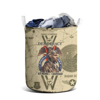Double V Campaign Tuskegee Airmen Laundry Basket Vintage Military Aviation P-51 Mustang World War II Art