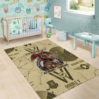Double V Campaign Tuskegee Airmen Area Rug Vintage Military Aviation P-51 Mustang World War II Art