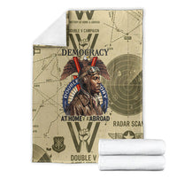 Double V Campaign Tuskegee Airmen Blanket Vintage Military Aviation P-51 Mustang World War II Art