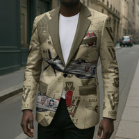 Double V Campaign Tuskegee Airmen Blazer Vintage Military Aviation P-51 Mustang World War II Art
