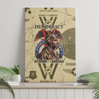 Double V Campaign Tuskegee Airmen Canvas Wall Art Vintage Military Aviation P-51 Mustang World War II Art
