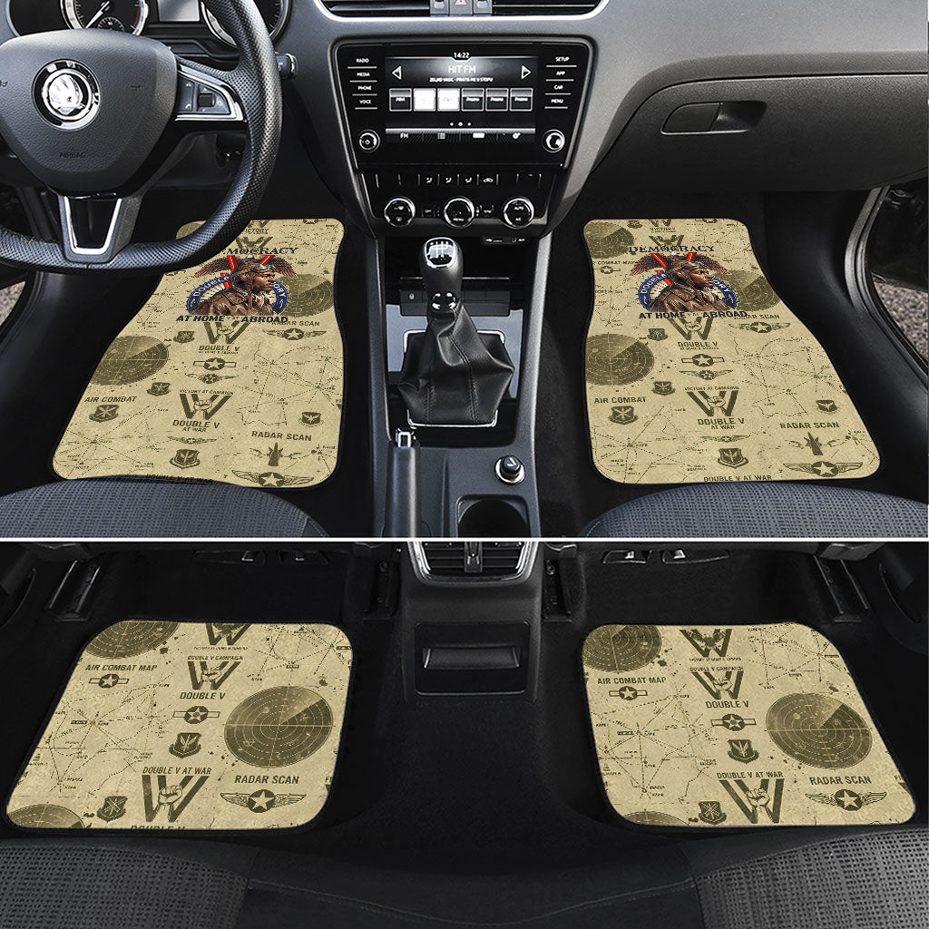 Double V Campaign Tuskegee Airmen Car Mats Vintage Military Aviation P-51 Mustang World War II Art
