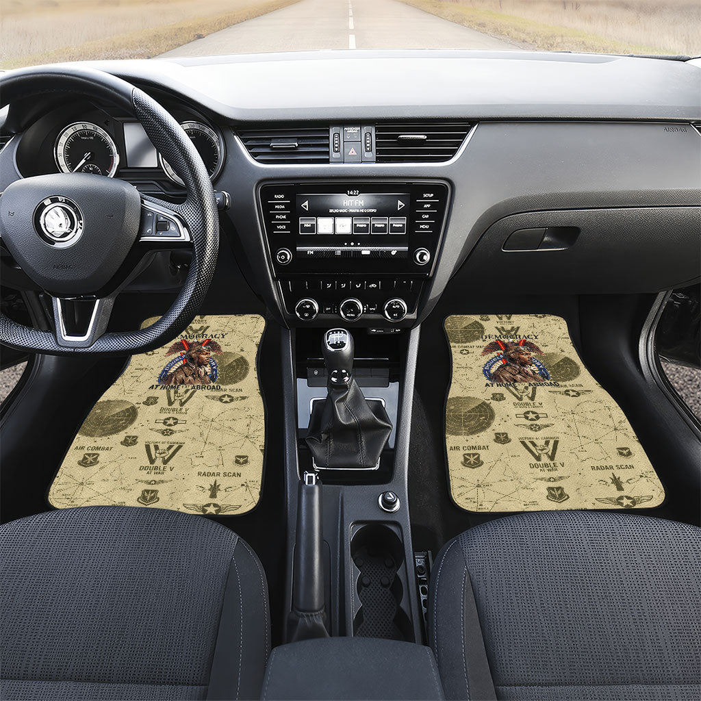 Double V Campaign Tuskegee Airmen Car Mats Vintage Military Aviation P-51 Mustang World War II Art