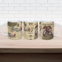 Double V Campaign Tuskegee Airmen Ceramic Mug Vintage Military Aviation P-51 Mustang World War II Art