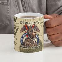 Double V Campaign Tuskegee Airmen Ceramic Mug Vintage Military Aviation P-51 Mustang World War II Art
