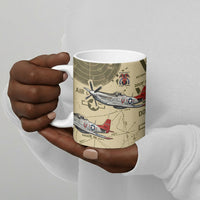 Double V Campaign Tuskegee Airmen Ceramic Mug Vintage Military Aviation P-51 Mustang World War II Art