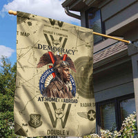 Double V Campaign Tuskegee Airmen Garden Flag Vintage Military Aviation P-51 Mustang World War II Art