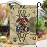 Double V Campaign Tuskegee Airmen Garden Flag Vintage Military Aviation P-51 Mustang World War II Art
