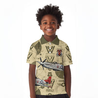 Double V Campaign Tuskegee Airmen Kid Polo Shirt Vintage Military Aviation P-51 Mustang World War II Art