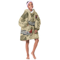 Double V Campaign Tuskegee Airmen Kid Wearable Blanket Hoodie Vintage Military Aviation P-51 Mustang World War II Art