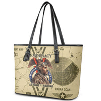 Double V Campaign Tuskegee Airmen Leather Tote Bag Vintage Military Aviation P-51 Mustang World War II Art