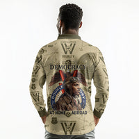 Double V Campaign Tuskegee Airmen Long Sleeve Polo Shirt Vintage Military Aviation P-51 Mustang World War II Art
