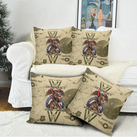Double V Campaign Tuskegee Airmen Pillow Cover Vintage Military Aviation P-51 Mustang World War II Art