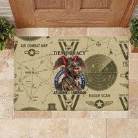 Double V Campaign Tuskegee Airmen Rubber Doormat Vintage Military Aviation P-51 Mustang World War II Art