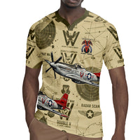 Double V Campaign Tuskegee Airmen Rugby Jersey Vintage Military Aviation P-51 Mustang World War II Art