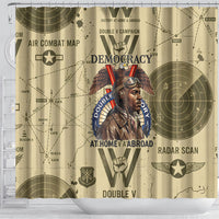 Double V Campaign Tuskegee Airmen Shower Curtain Vintage Military Aviation P-51 Mustang World War II Art