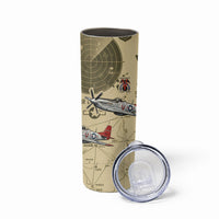 Double V Campaign Tuskegee Airmen Skinny Tumbler Vintage Military Aviation P-51 Mustang World War II Art