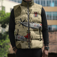 Double V Campaign Tuskegee Airmen Sleeveless Puffer Jacket Vintage Military Aviation P-51 Mustang World War II Art