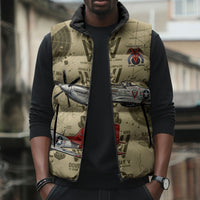 Double V Campaign Tuskegee Airmen Sleeveless Puffer Jacket Vintage Military Aviation P-51 Mustang World War II Art