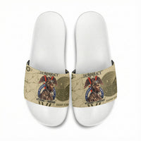 Double V Campaign Tuskegee Airmen Slide Sandals Vintage Military Aviation P-51 Mustang World War II Art