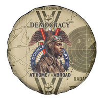 Double V Campaign Tuskegee Airmen Spare Tire Cover Vintage Military Aviation P-51 Mustang World War II Art