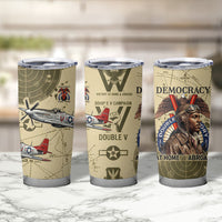 Double V Campaign Tuskegee Airmen Tumbler Cup Vintage Military Aviation P-51 Mustang World War II Art
