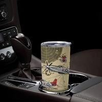 Double V Campaign Tuskegee Airmen Tumbler Cup Vintage Military Aviation P-51 Mustang World War II Art