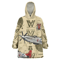 Double V Campaign Tuskegee Airmen Wearable Blanket Hoodie Vintage Military Aviation P-51 Mustang World War II Art